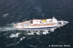 Aerial Photography Cruise Ship Liner Sailing At Sea