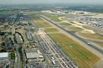 Aerial Photography Heathrow Airport Runway Aircraft And Terminal 3 London